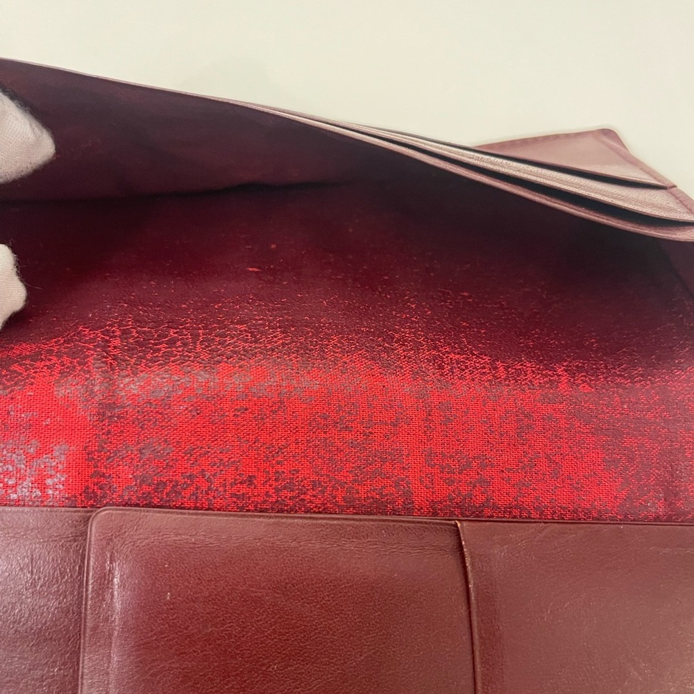 Cartier Burgundy Leather Card Holder with Gold Detail - Picture 8 of 14